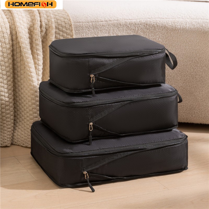 Travel Packing Cube - HOMEFISH 3Pcs/Set Travel Compressible Packing Multifunction