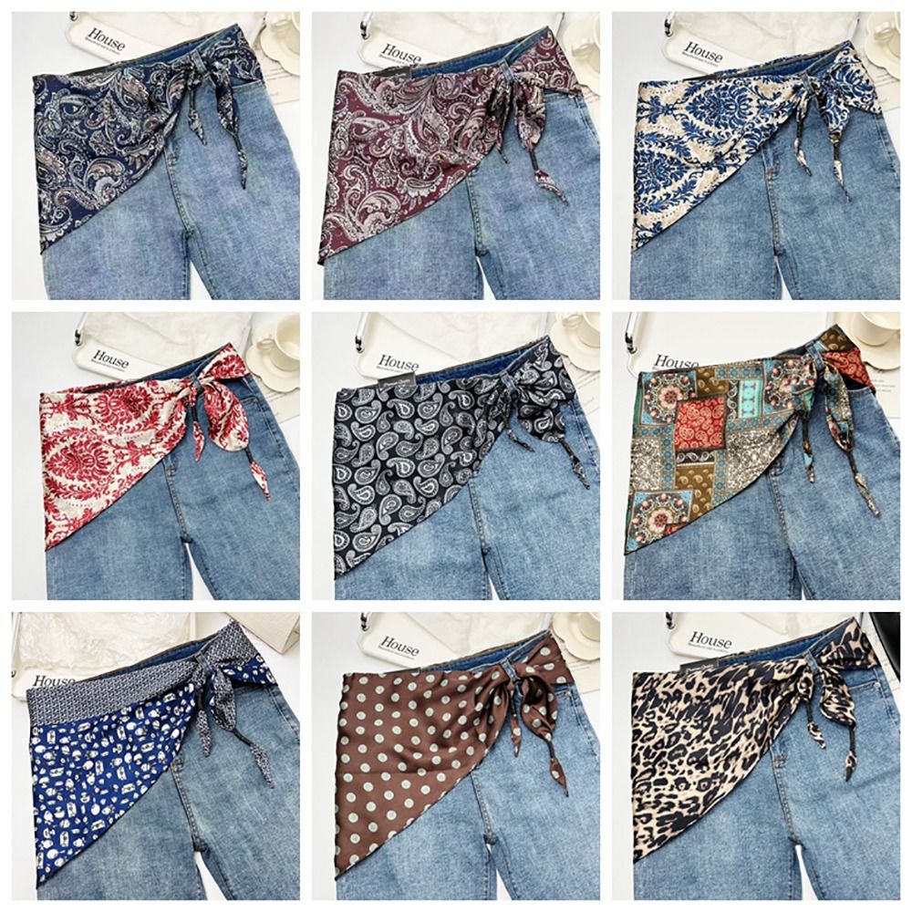 Travel Accessories For Women - Imitation Silk Cashew Floral Silk Scarf