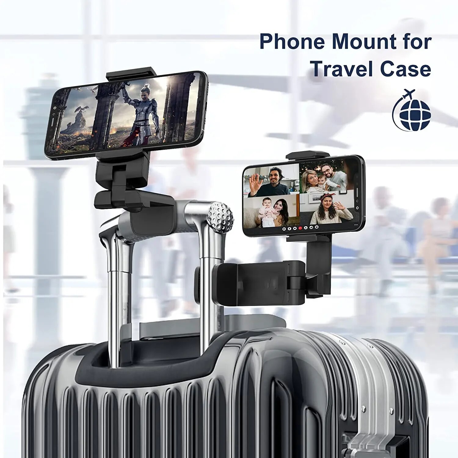 Phone Holder Airplane - Universal 360 Rotate Foldable Airplane Travel