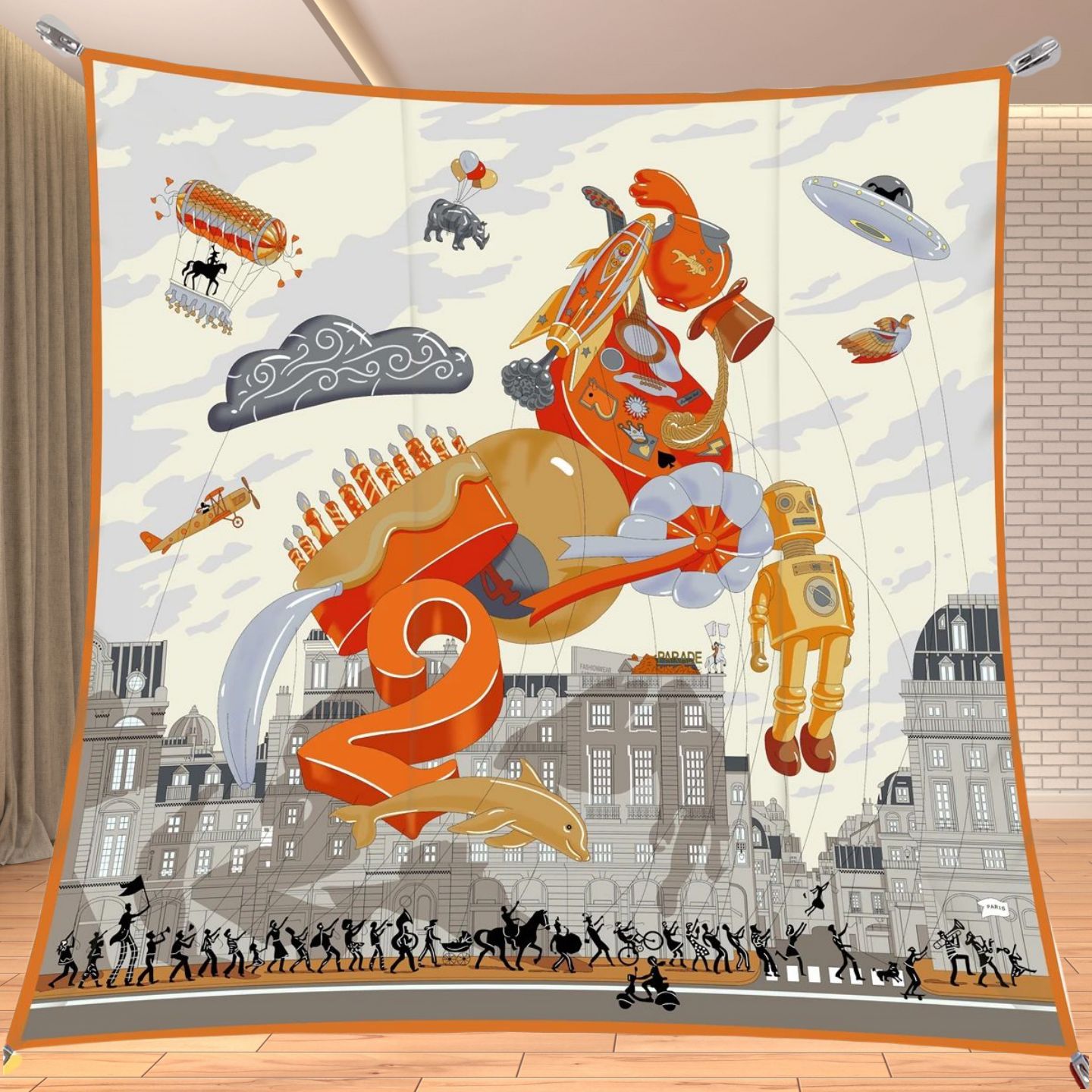 Travel Accessories Unisex - 90cm Twill Silk Like Square Scarf