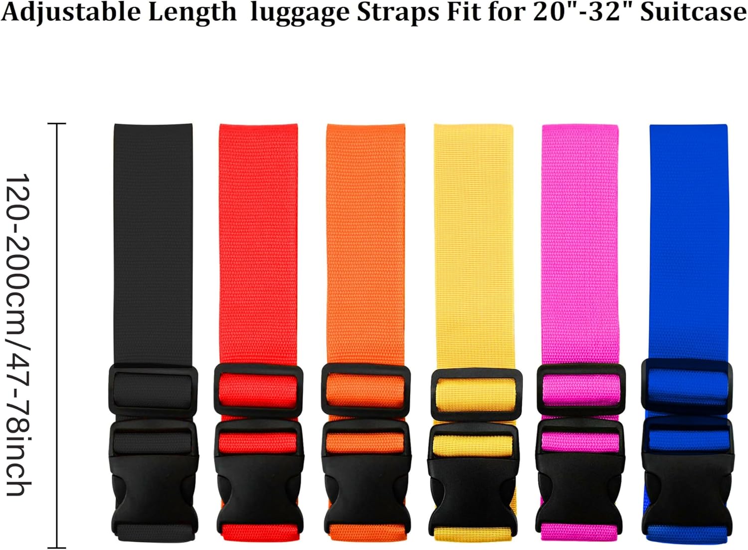 Travel Packing Cube - Bright Color Adjustable Luggage Straps 2