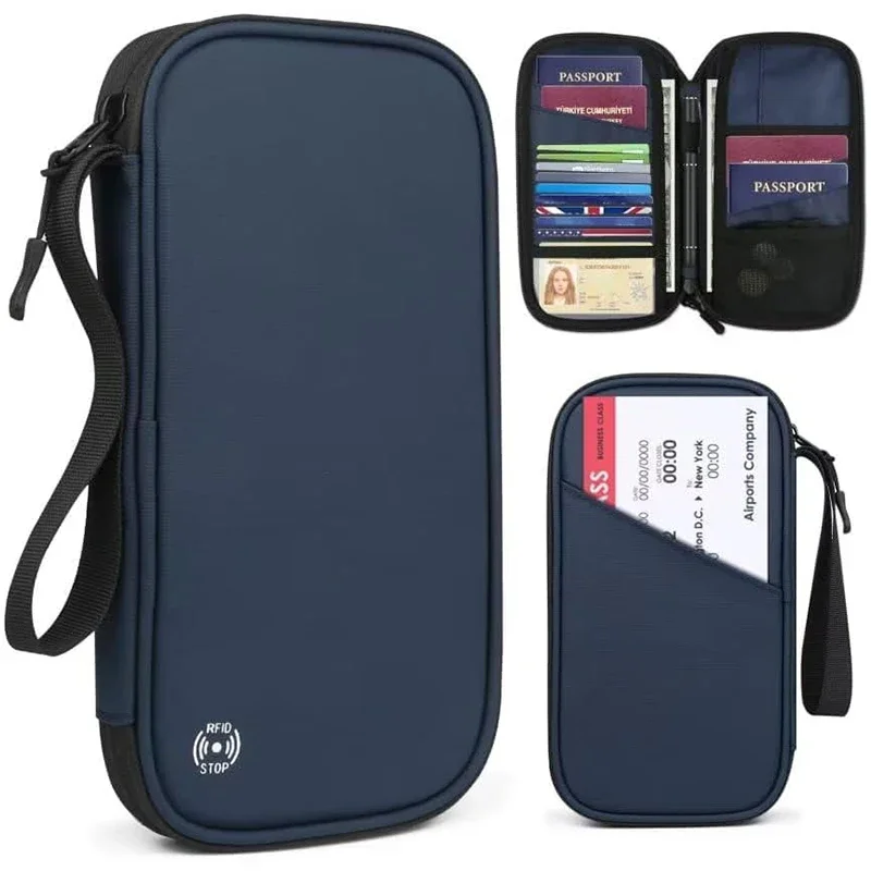 Travel Ziplock Bags - Lightweight Family Travel Passport Cover Wallet