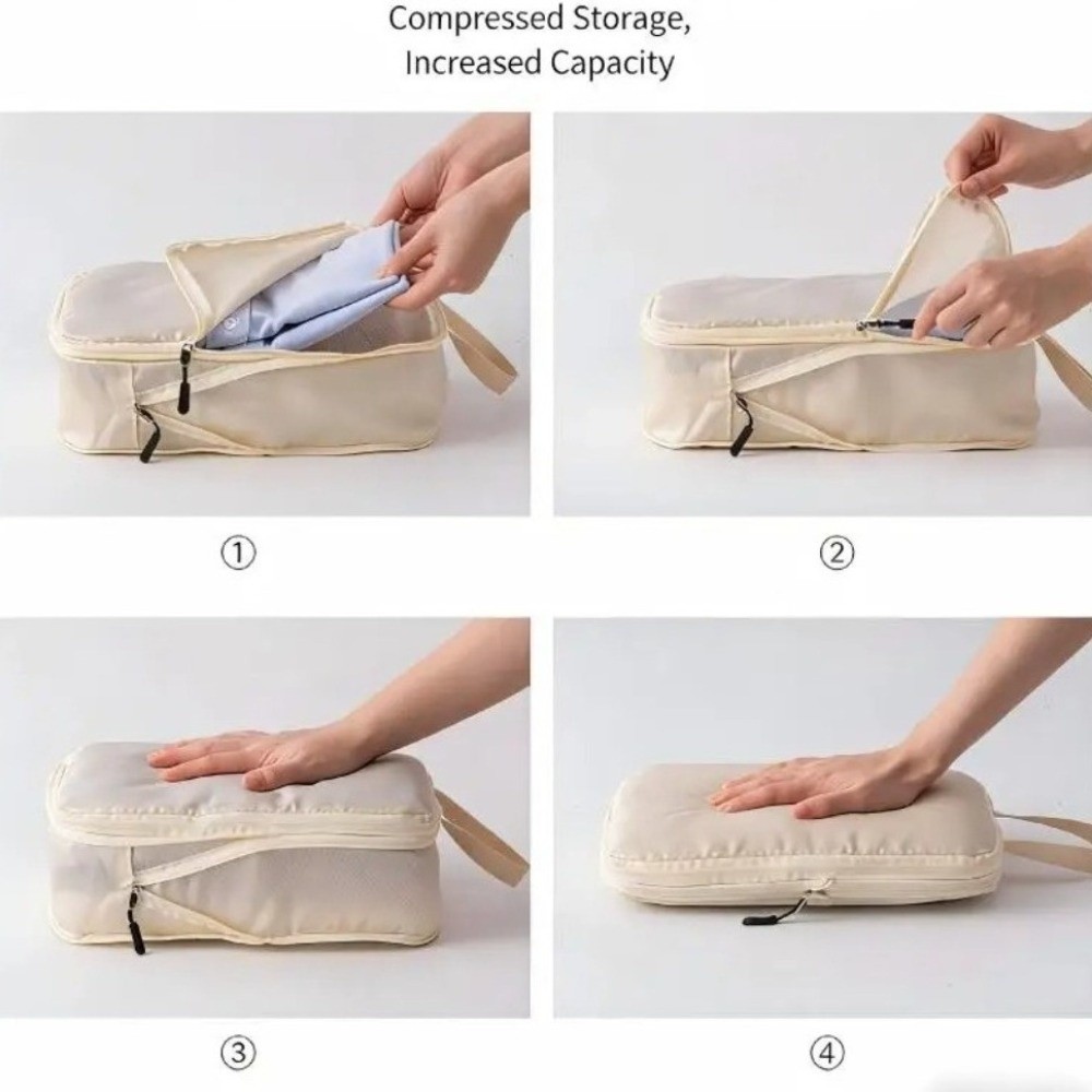 Travel Packing Cube - 3 pcs/set Polyester Travel Compression Packing