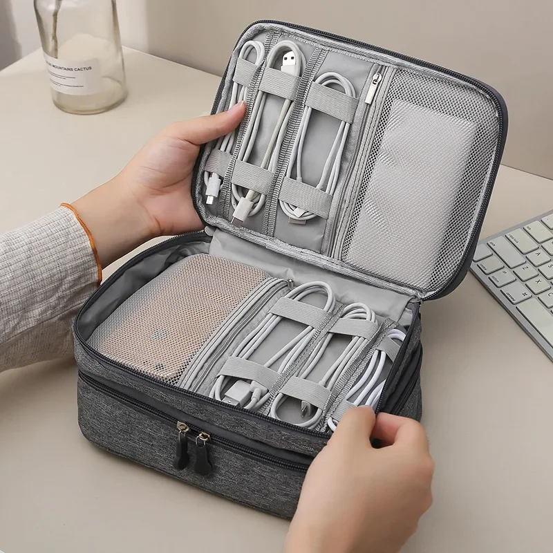 Travel Ziplock Bags - 3 Tier Portable USB Line Holder