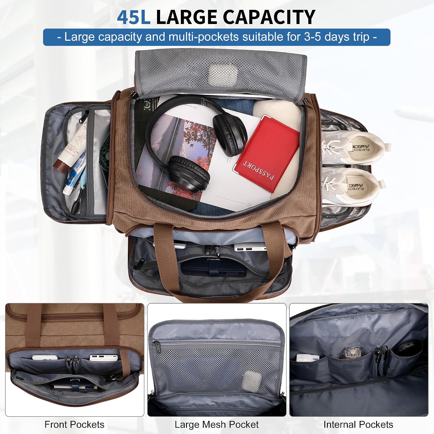 Canvas Duffle Bag for Men 3 in - đánh giá và giá Shoe Bag Travel